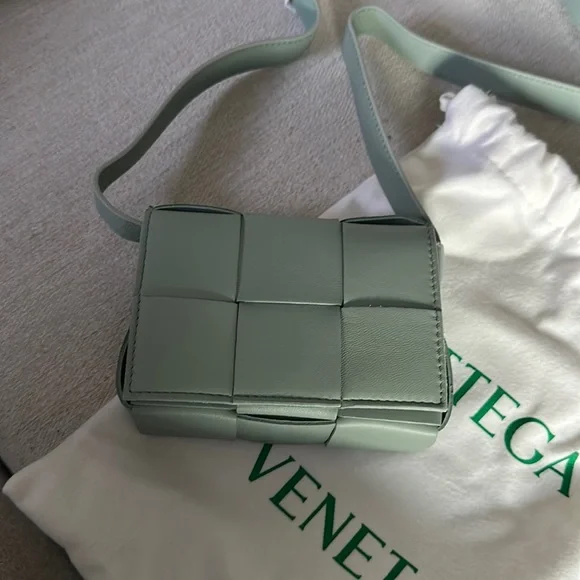 BOTTEGA VENETA Cassette Mini (Nano) Crossbody Bag in Green avocado - Picture 1 of 8